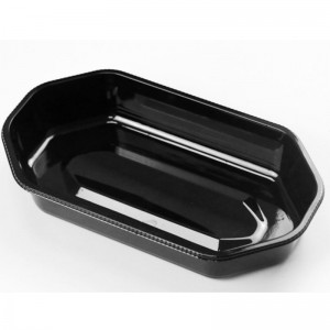 Ζωηρόχρωμος δίσκος φρούτων χωρίς καπάκι 225*120*40 Διαφανής/ Μαύρος