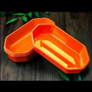 Πολύχρωμο δίσκο φρούτων χωρίς καπάκι 225*120*40 mm HGF-2313 Orange/Green/Purple